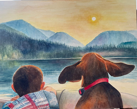 Original Watercolor "Best Buddies"