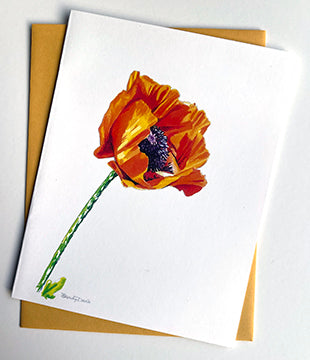Orange Poppy Card