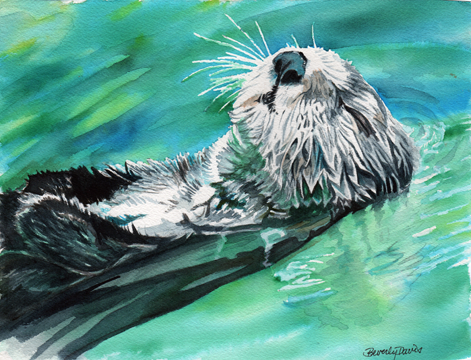 Sleepy Otter Print