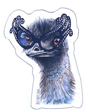 Flamboyant Ostrich Sticker